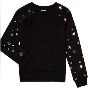 Athletic Works girls Black Sweatshirt with star sleeves size 10/12